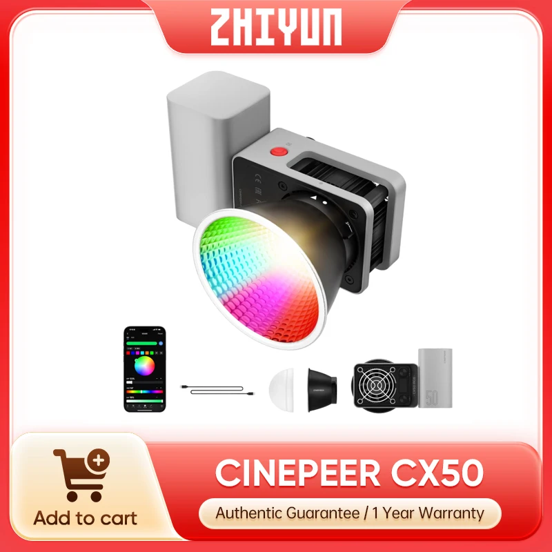 Photography Lighting Rgb - Lampe vidéo Zhiyun CINEPEER CX50 RGB