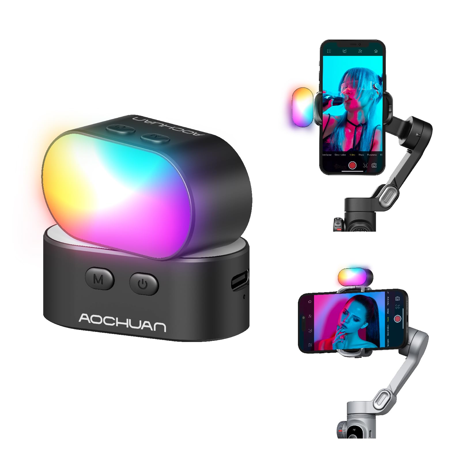 Photography Lighting Uk - AOCHUAN-Lumière de remplissage magnétique RVB pour