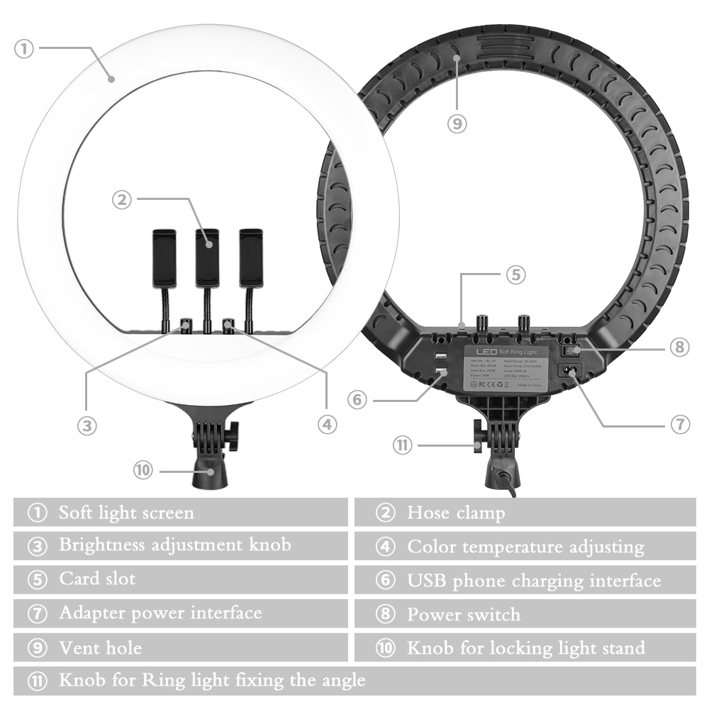 Anneau lumineux LED SH 18 pouc - Photography Lightning avis et prix