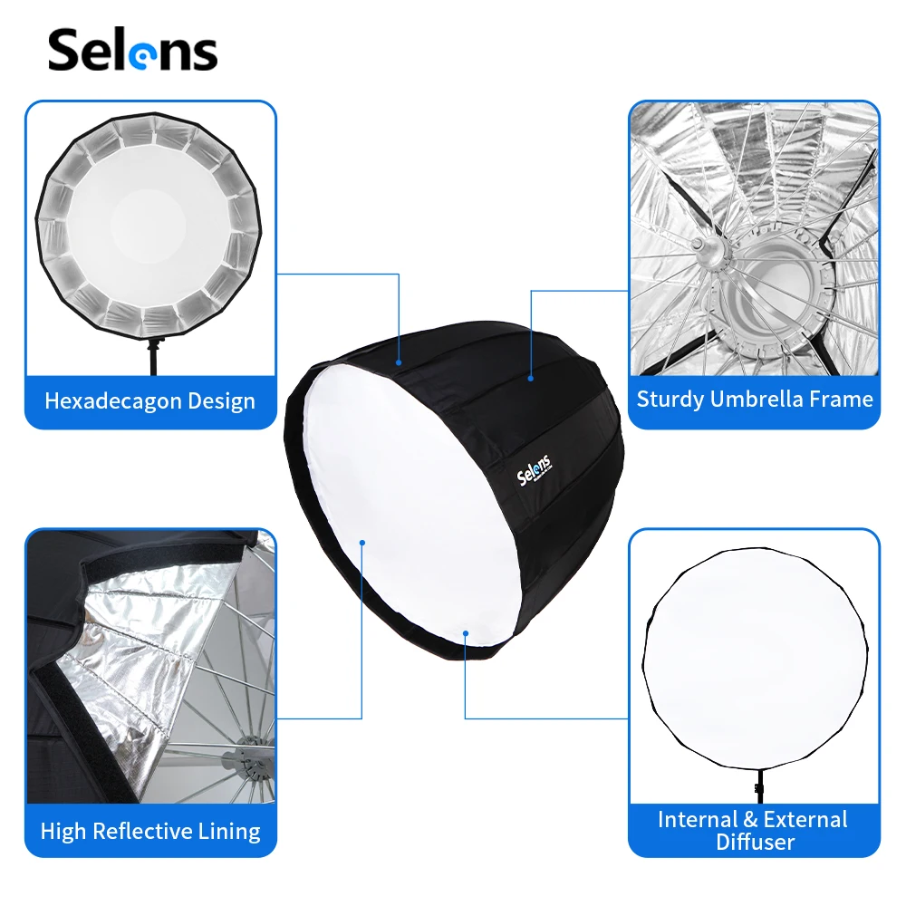 Selens 70/90/120 cm parapluie  - Parabolic Umbrella Deep avis et prix