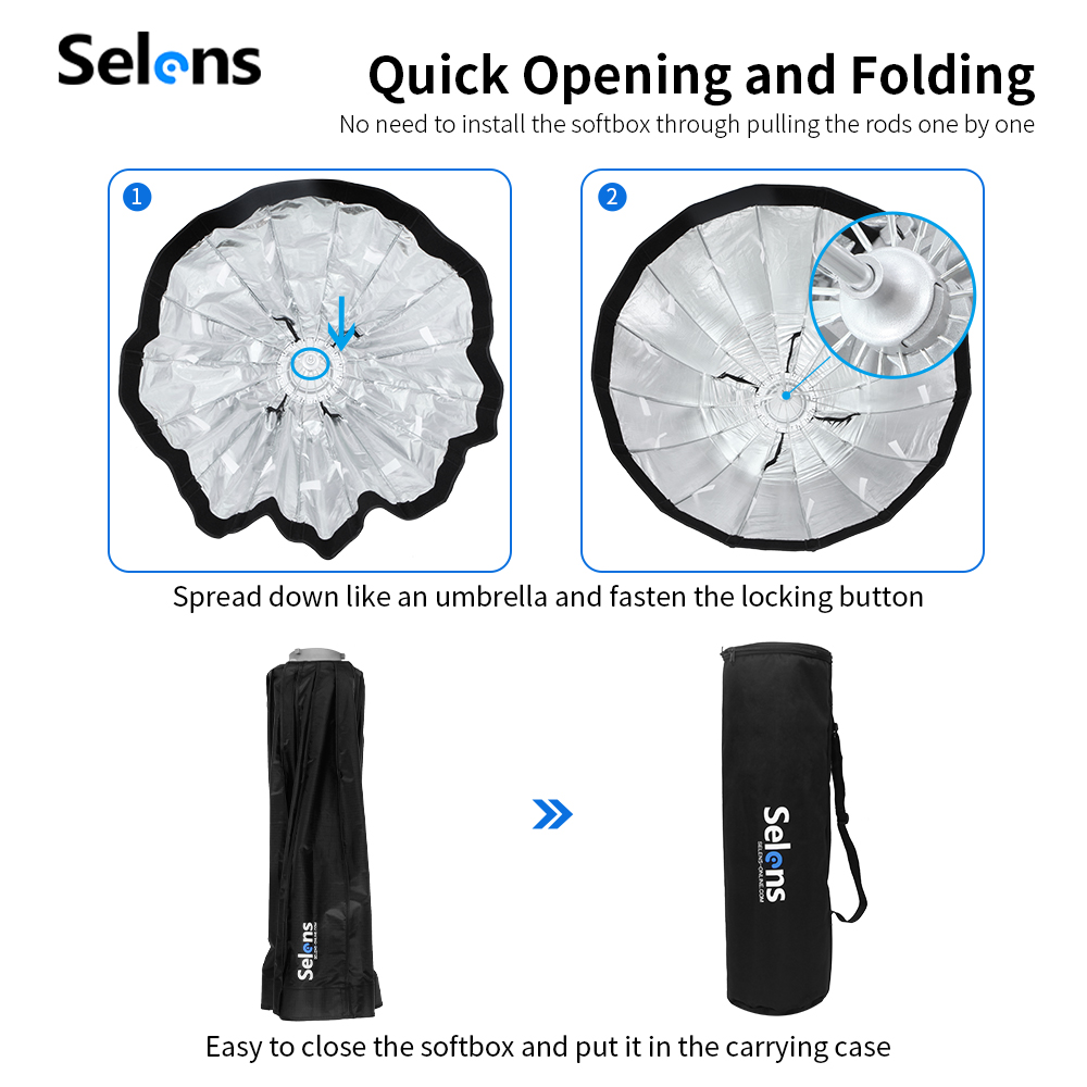 Selens 70/90/120 cm parapluie  - Parabolic Umbrella Deep avis et prix