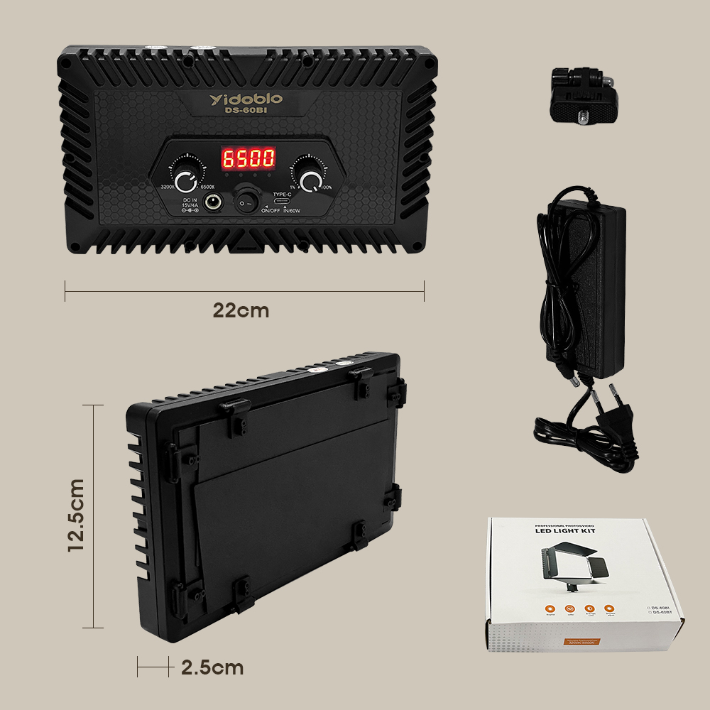 Lampe Vidéo Portable DS60BI, É - Photography Lighting Uk avis et prix