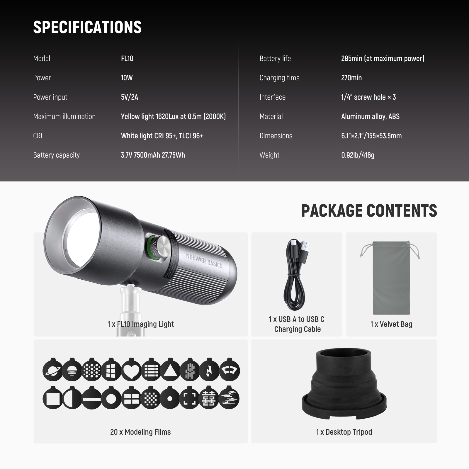 NEEWER BASICS FL10 lampe de po - Photography Lighting Uk avis et prix