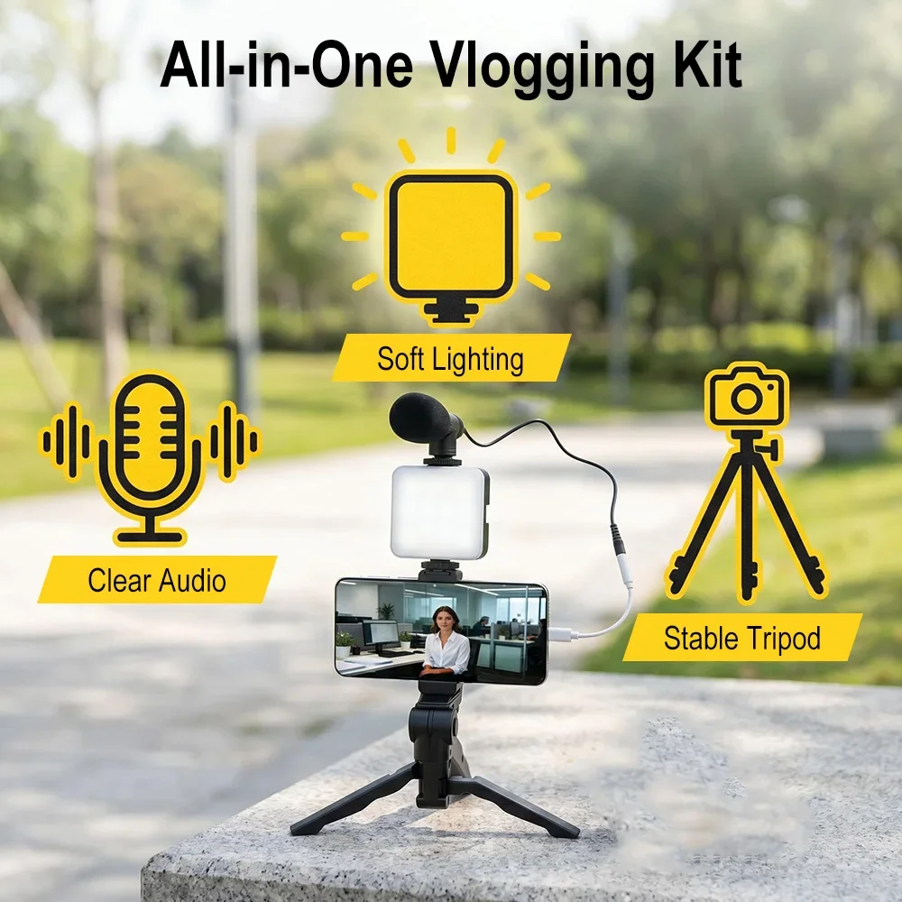Kit de vlogging pour smartphon - Photography Lighting Kit Portable avis et prix